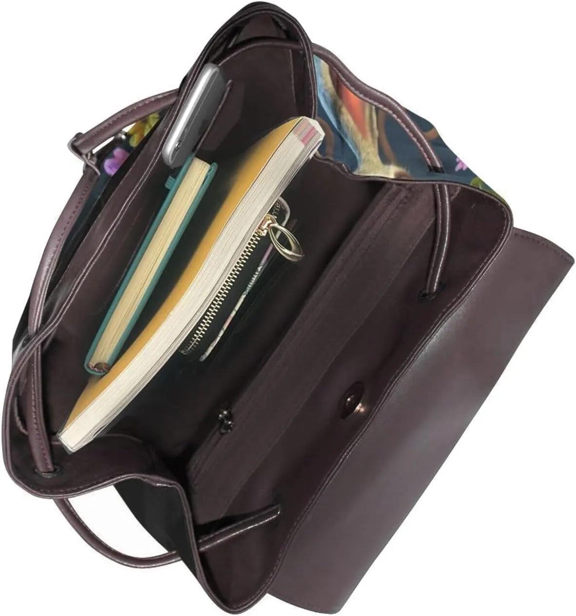 Tongue-Sticking Rabbit Women'S Leather Backpack Ladies Shoulder Bag Leather Handbag Rucksack Travel Daypack