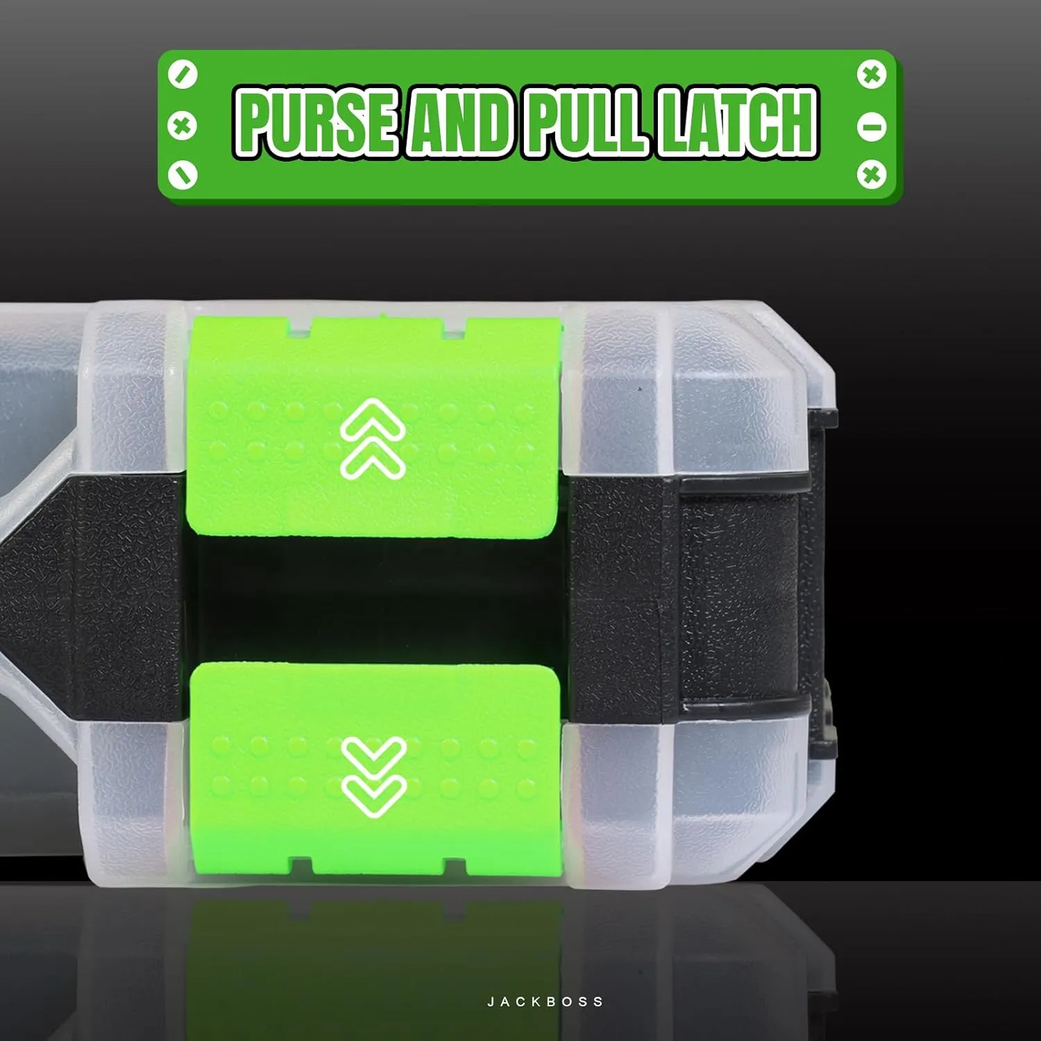 Tool Box with Transparent Lid, Double Side 34-Compartments Organizer Box with Removable Dividers for Hardware, Screws, Bolts, Nails, Beads, Jewelry and Fishing Accessories, Green, 2 Pack