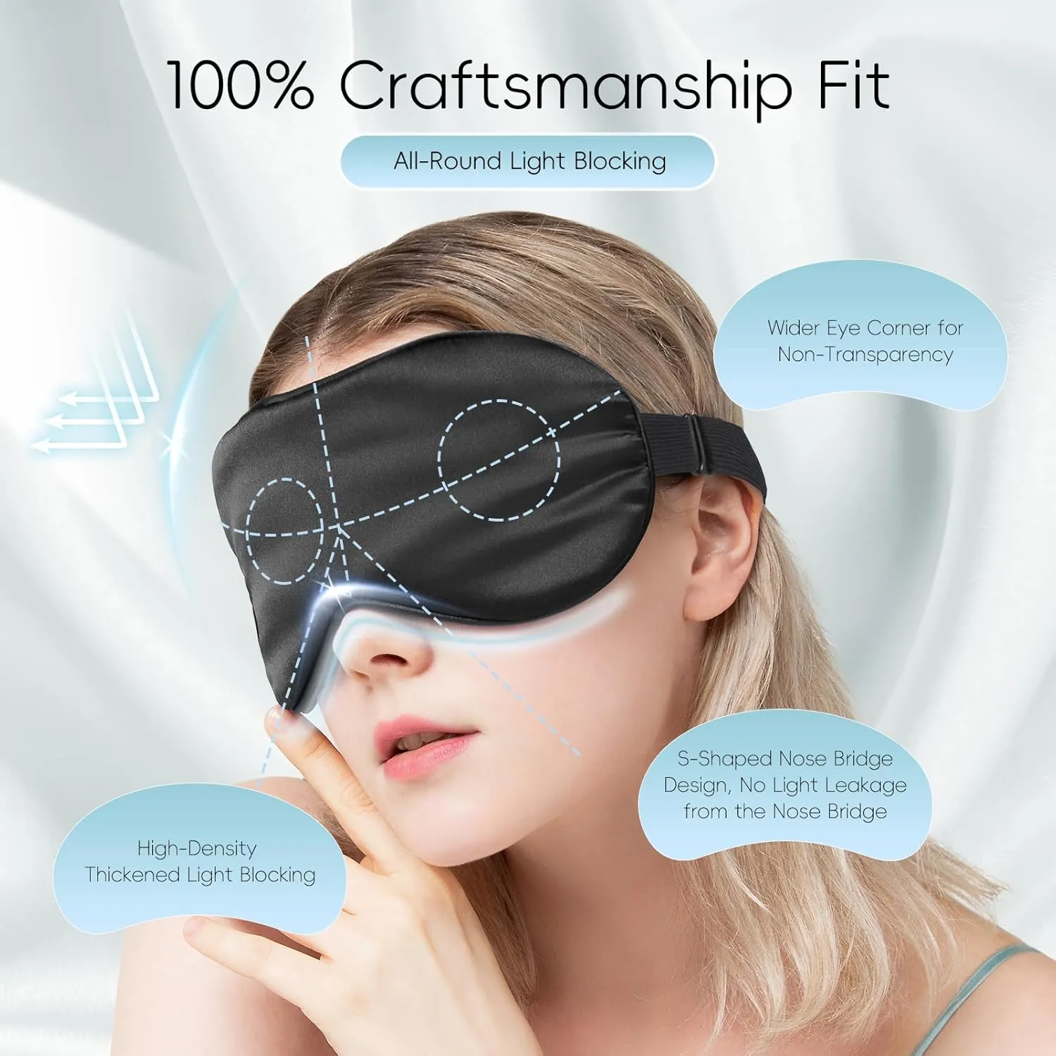 TOPOINT Silk Sleep Mask Light Blocking, 3-in-1 Cooling Heated Eye Mask for Sleeping, Includes Silk Senna Seed and Gel Masks for Women Men Dry Eye Dark Circles