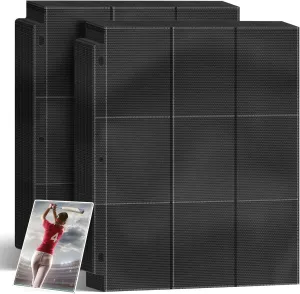 Trading Card Binder Sleeves, Baseball Holder Fit for Standard Size Sport Cards, 3 Ring Binder (Black)