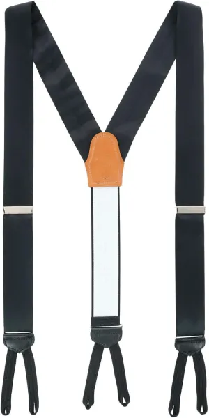 Trafalgar Sutton Solid Color Silk Formal Suspenders | Y-Back, Adjustable Braces