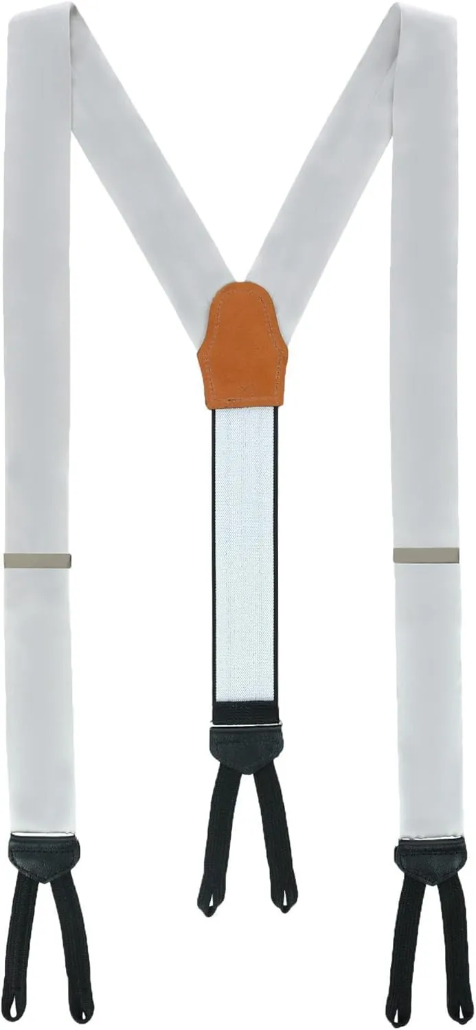 Trafalgar Sutton Solid Color Silk Formal Suspenders | Y-Back, Adjustable Braces