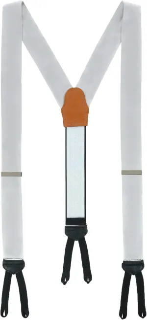 Trafalgar Sutton Solid Color Silk Formal Suspenders | Y-Back, Adjustable Braces