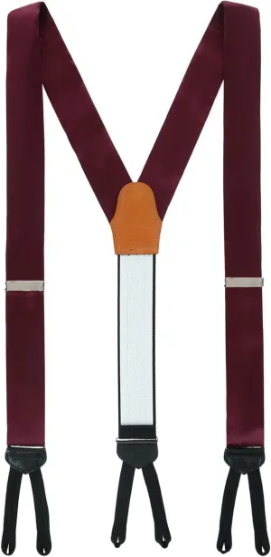 Trafalgar Sutton Solid Color Silk Formal Suspenders | Y-Back, Adjustable Braces