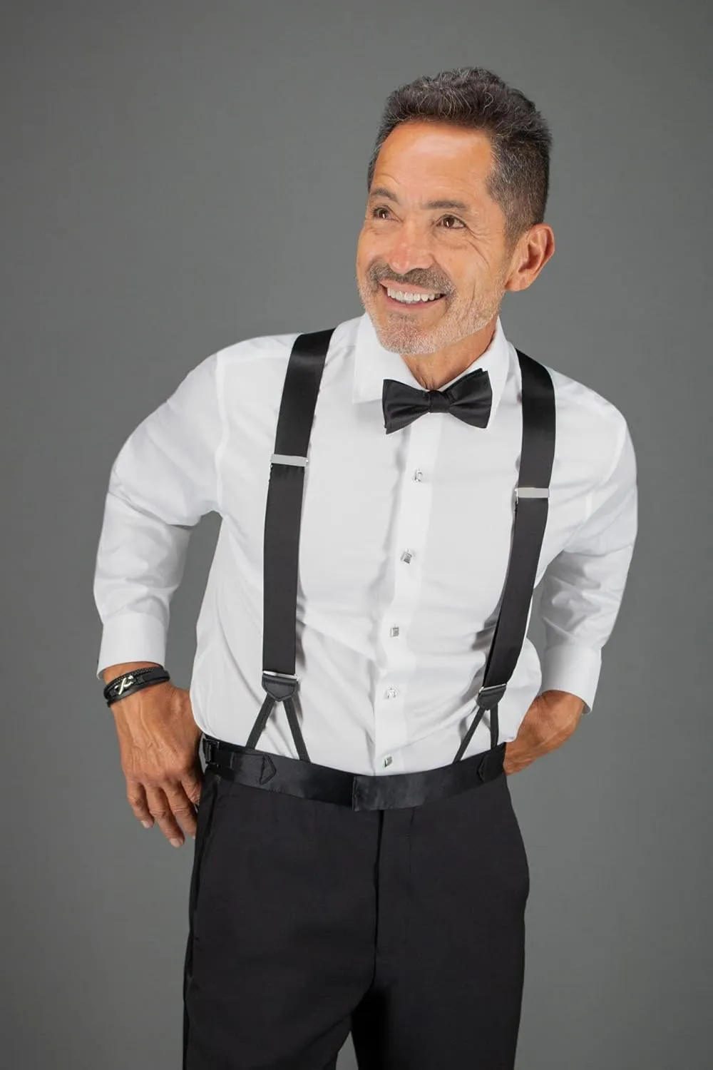 Trafalgar Sutton Solid Color Silk Formal Suspenders | Y-Back, Adjustable Braces
