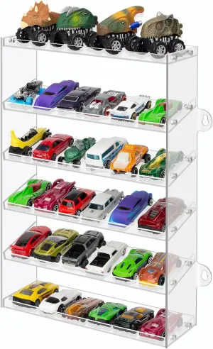 Transparent Acrylic Display Case for Toy Cars & Matchbox Cars, 6 Tiers Matchbox Cars Display Case, Sturdy Assembly Storage Case Display of 48 Toy Cars Matchbox Cars (Transparent)