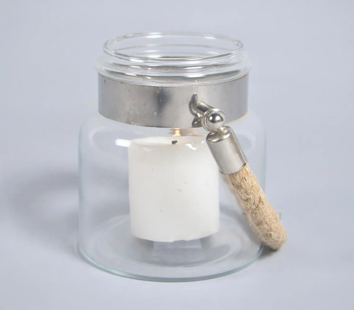 Transparent Glass Decorative Votive Jar
