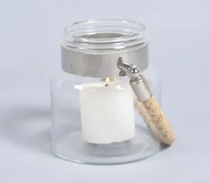 Transparent Glass Decorative Votive Jar