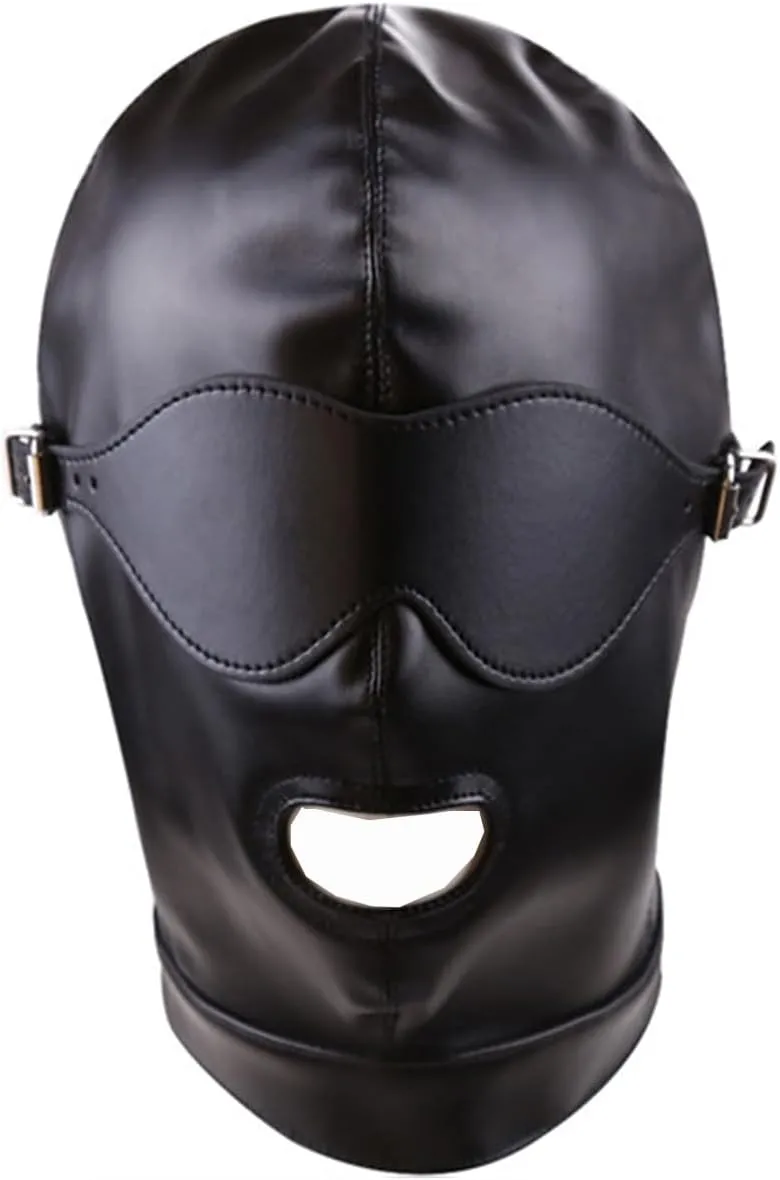 Trendy Black Masks Soft Leather Head Hood – Perfect Halloween Party Fashion Accessory for Bold Statements
