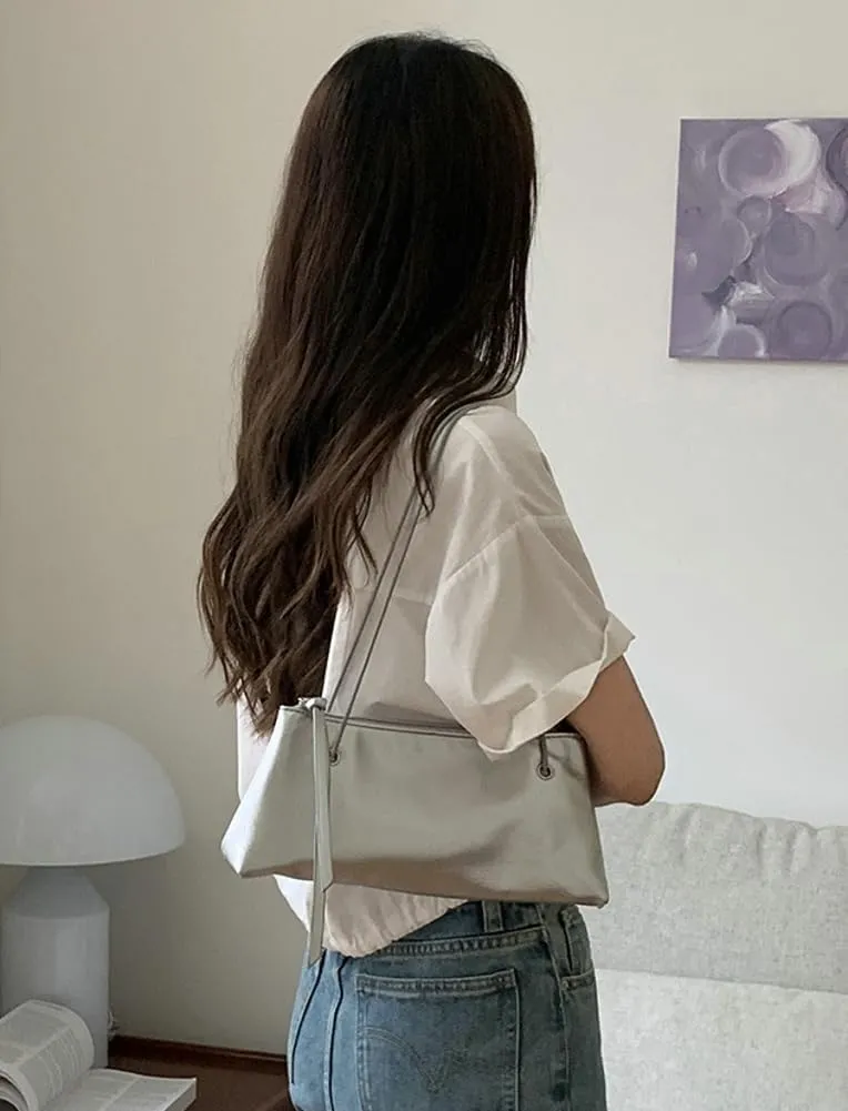 Trendy PU Leather Shoulder Bag for Women Classic Retro Underarm Purse Square long-style Tote Handbag for Travel Dating