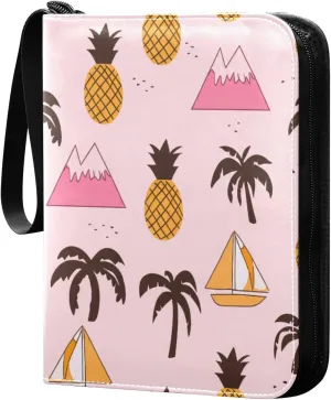 Tropical Card Binder 4 Pockets, 400 Pockets Trading Card Binder Removable Card Albums Card Holder for Games, Sports, Football, Baseball Cards