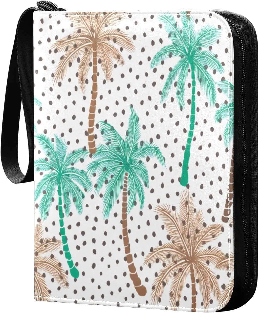 Tropical Palm Trees Card Binder 4 Pockets, 400 Pockets Trading Card Binder Removable Card Albums Card Holder for Games, Sports, Football, Baseball Cards