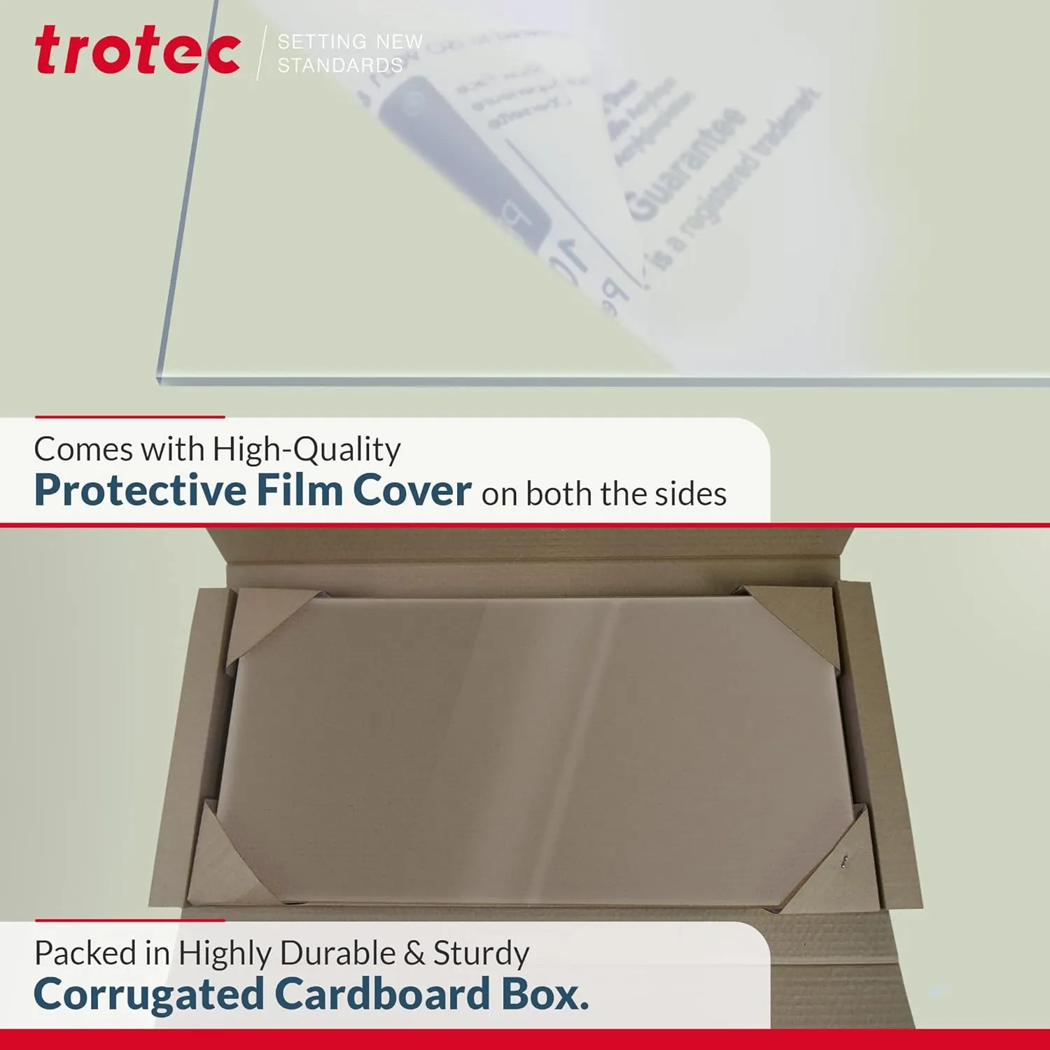 Trotec 4 Pack 23.75" x11.75" Clear Acrylic Plexiglass Sheet 1/4" Thick Cast Acrylic Sheet,6.35mm Transparent Board - Plexi Glass Perspex Panel for Painting Shelf DIY Wedding Signs Cut to Size