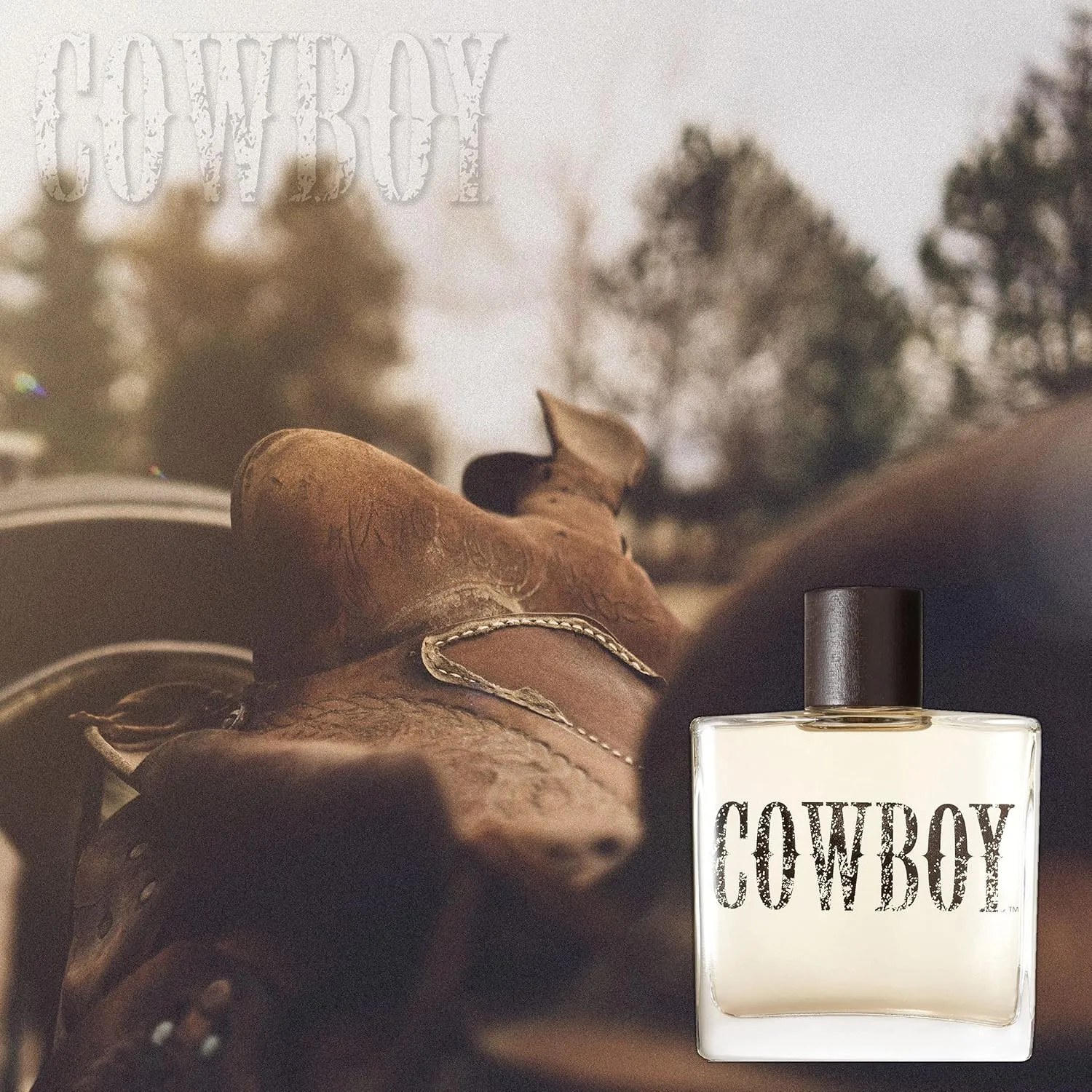 Tru Western Cowboy Men's Cologne, 3.4 fl oz (100 ml) - Woodsy, Warm, Rugged