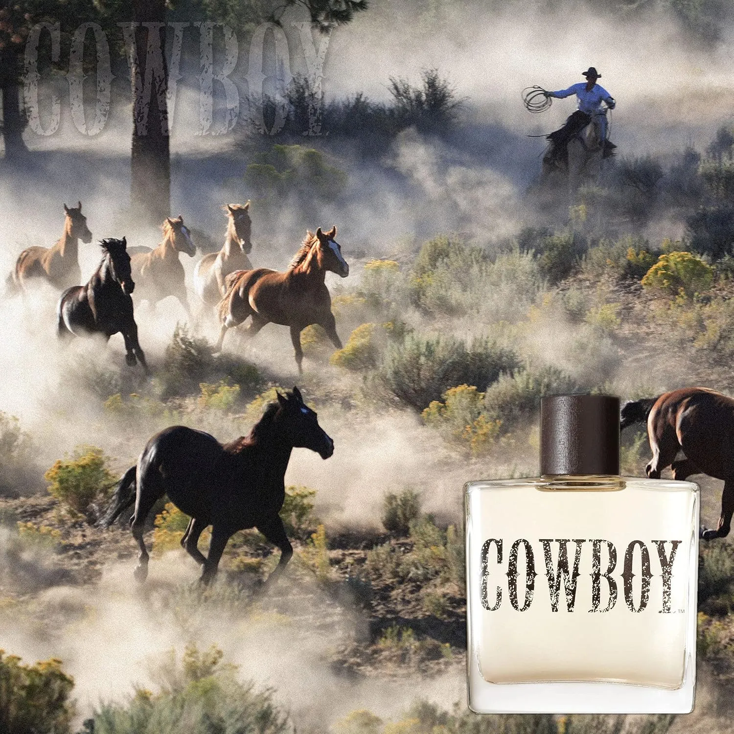 Tru Western Cowboy Men's Cologne, 3.4 fl oz (100 ml) - Woodsy, Warm, Rugged