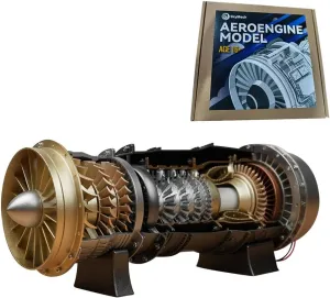 Turbofan Engine Model Kit, 1/20 WS-15 Turbofan Frighter Metal Engine Model DIY Assembly Electric Model, 150  PCS Mechanical Science Education Kit Gift for Adult