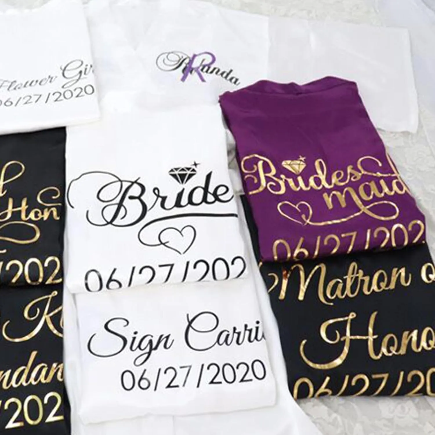 ubjva Personalized Robes for Women Custom Bridesmaid Satin Robe Monogram Party Pajamas for Quinceaneras Birthdays Wedding