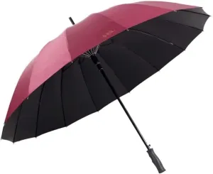 Umbrellas for Rain Portable Golf Umbrella Windproof Lightweight Stick Umbrella Extra Large Folding Automatic Open Canopy Vented Umbrella Umbrellas for Rain Windproof (Color : Rojo, Size : 85cm)