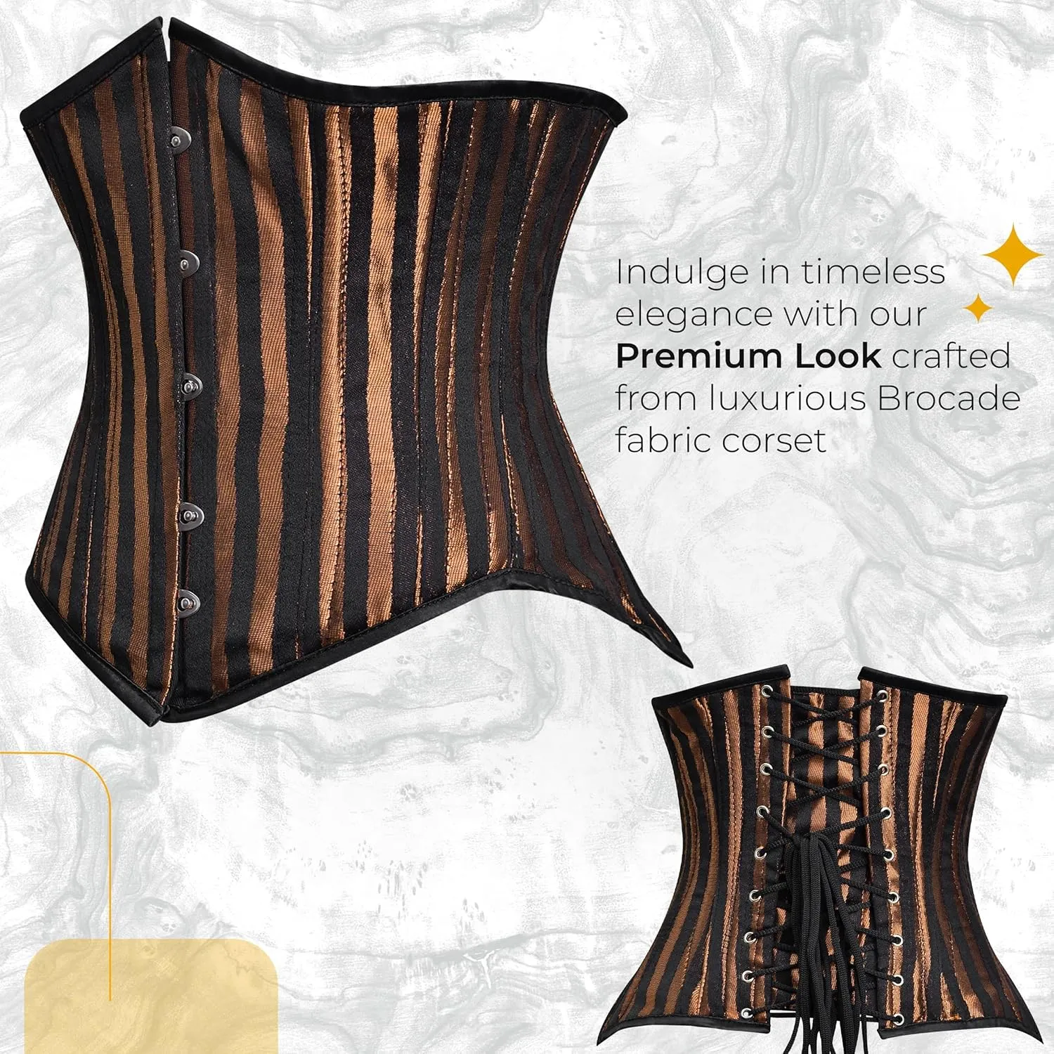 Underbust corset tops women made with Brocade Steel boned Women's lingerie Polyester Lace with Hook
