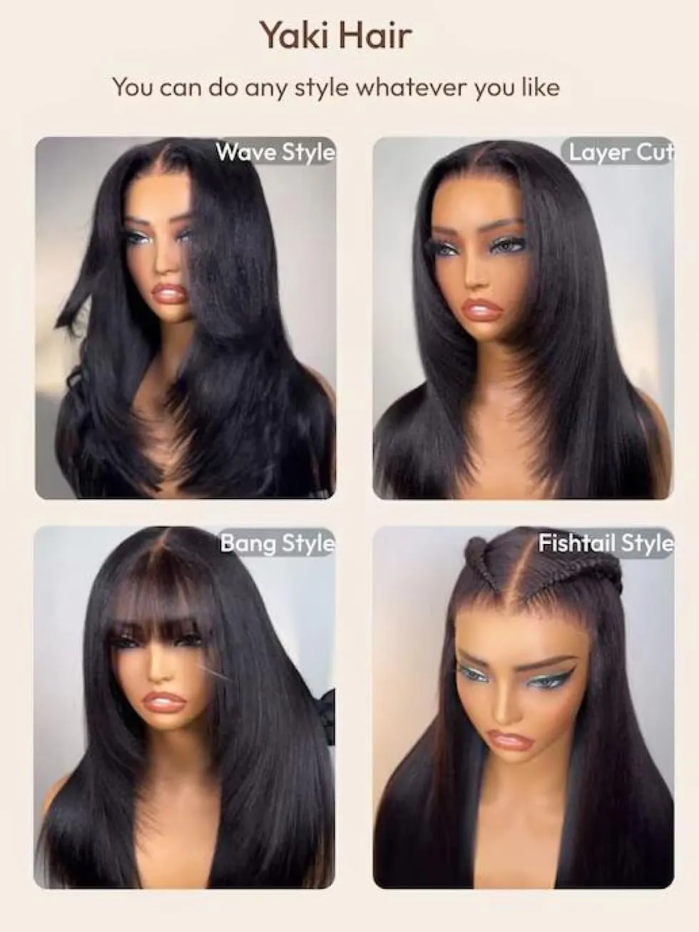UNICE Yaki Straight Bye Bye Knots Glueless Wigs Human Hair Pre Plucked Pre Cut 7x5 Transparent Lace Put on and Go Human Hair Wig Natural Hairline 18 inch