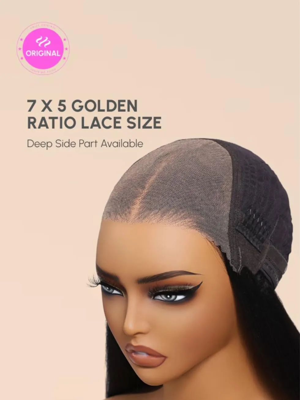 UNICE Yaki Straight Bye Bye Knots Glueless Wigs Human Hair Pre Plucked Pre Cut 7x5 Transparent Lace Put on and Go Human Hair Wig Natural Hairline 18 inch