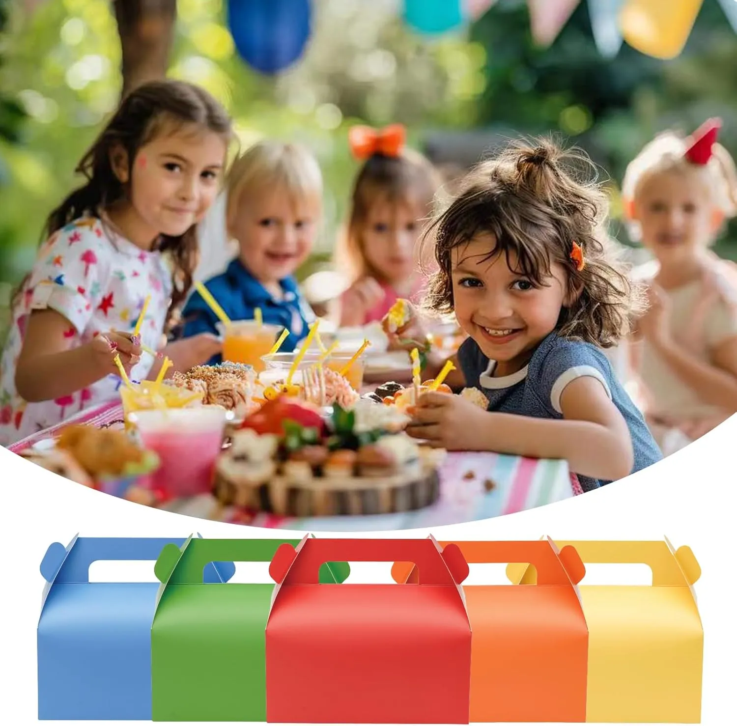 UnicoPak 30 Pack Blue Gable Treat Boxes Party Favor Goodie Bag Boxes for Candy Treats Snacks Cookie Toys for Birthday Party Special Events, 6.5x3.5x3.5 Inches