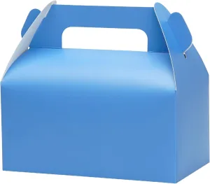 UnicoPak 30 Pack Blue Gable Treat Boxes Party Favor Goodie Bag Boxes for Candy Treats Snacks Cookie Toys for Birthday Party Special Events, 6.5x3.5x3.5 Inches