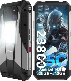 Unihertz Tank 3 Pro Rugged Smartphone 5G, Android 14 Mobile Phones with Projector, 36GB RAM 512GB ROM, 6.79" Waterproof Unlocked Cell Phone 23800mAh, 2TB Expand/OTG(Support T-Mobile&Verizon Only)