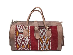 Unique Boho Travel Bag, Boho Bag, Kilim Weekender Bag, Leather Kilim, Overnight Bag, Carpet Bag, Boho Weekend Bag, Moroccan Kilim Travel Bag (Small)