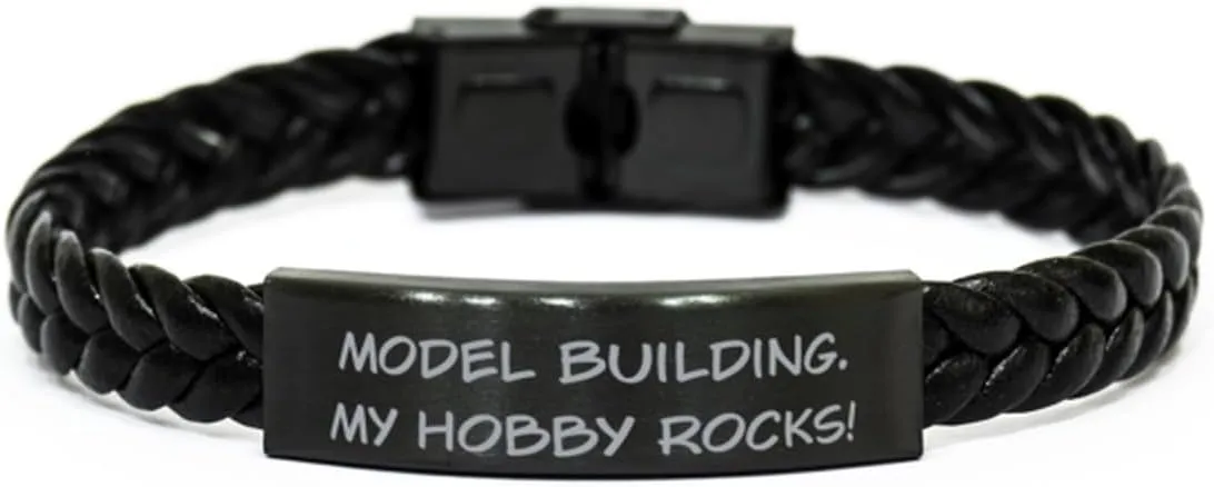 Unique Model Building Gifts, Model Building. My Hobby!, Gag Birthday Braided Leather Bracelet Gifts For Friends From Friends, Building toys, Construction toys, Model kits, Toy cars, Toy trains