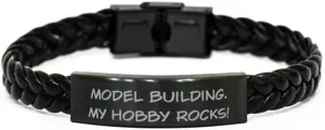 Unique Model Building Gifts, Model Building. My Hobby!, Gag Birthday Braided Leather Bracelet Gifts For Friends From Friends, Building toys, Construction toys, Model kits, Toy cars, Toy trains