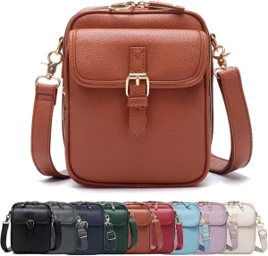 Urvashi Crossbody Leather Bag for women, Collaboraten1 Crossbody Leather Bag, with Built in Wallet, Vintage Anti-Theft