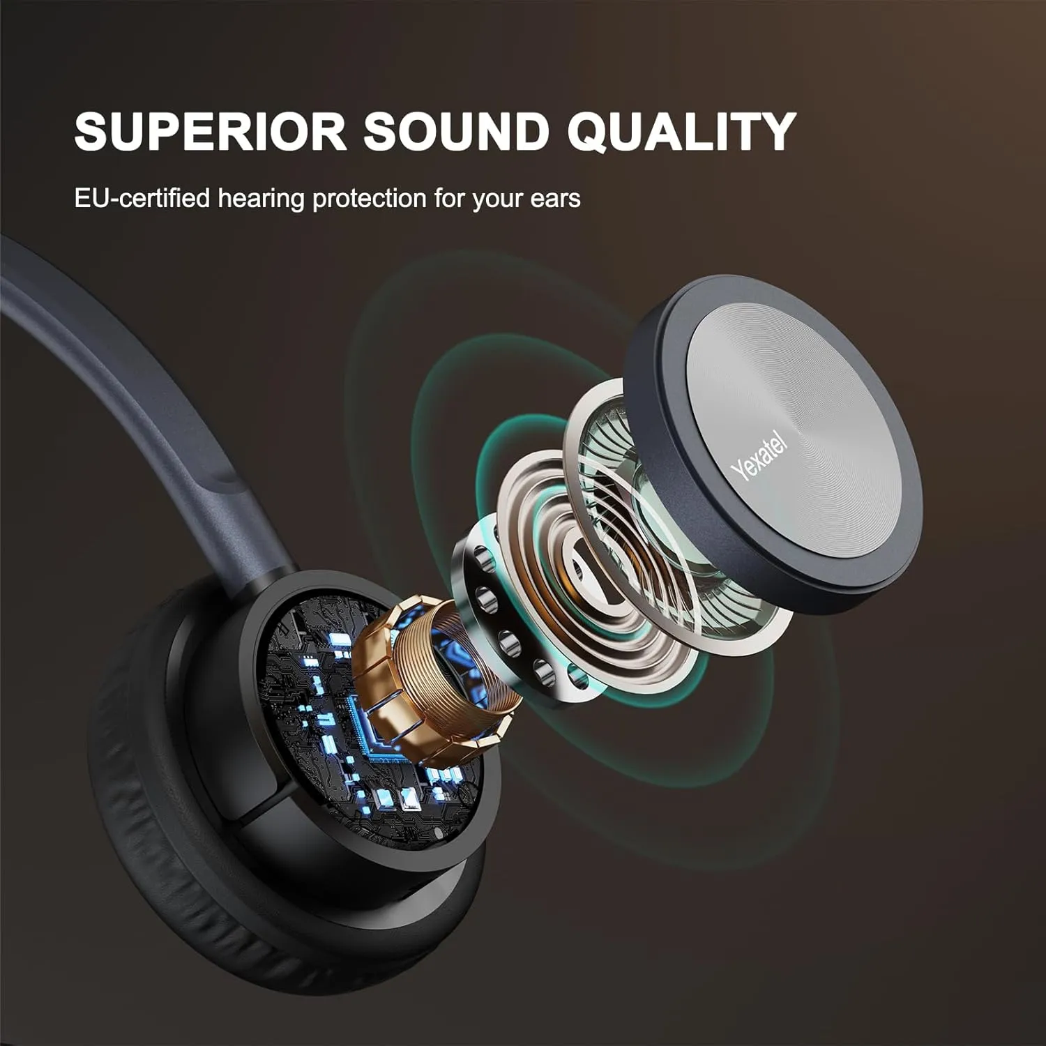 USB Headset with Noise Cancelling Mic for PC/Computer/Laptop - Office Headset with Mic Mute, Volume Control & Voice Recognition, Teams/Zoom/3CX Online Meeting Headphones-Y809DPBUC Blue