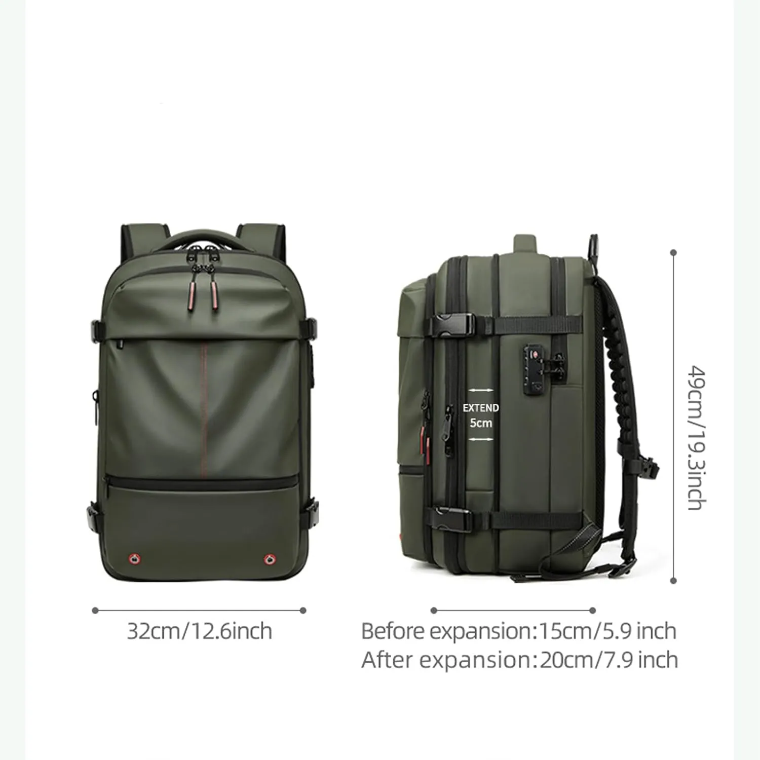 Vacuum Compression Backpack, Airopack Backpack, Airlines Approved, Fits 17 Inch Laptop for Travel, Business, Camping (Black without air pump)