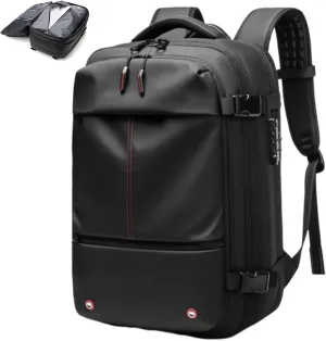 Vacuum Compression Backpack, Airopack Backpack, Airlines Approved, Fits 17 Inch Laptop for Travel, Business, Camping (Black without air pump)