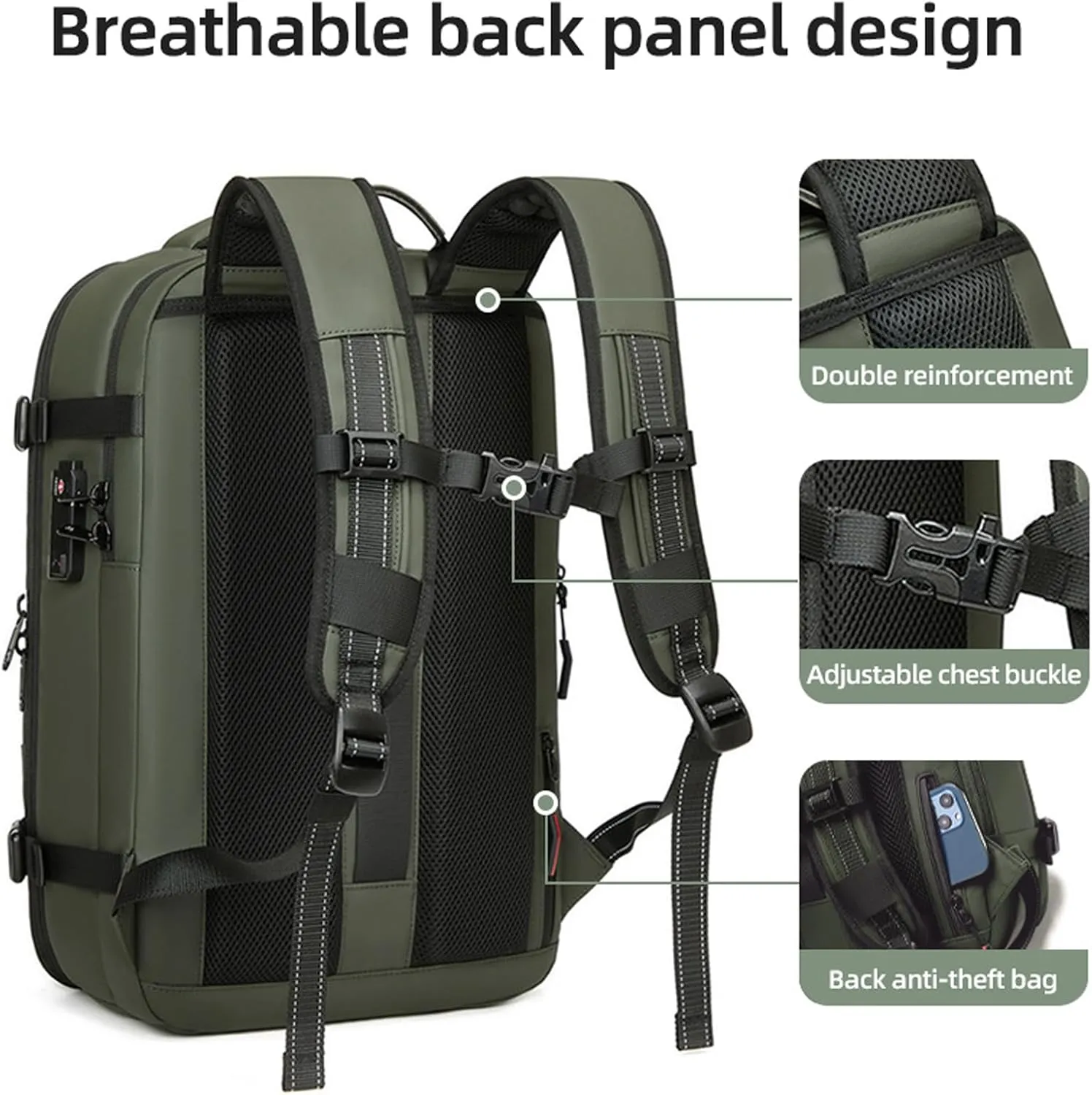 Vacuum Compression Backpack, Airopack Backpack, Airlines Approved, Fits 17 Inch Laptop for Travel, Business, Camping (Blue with air pump)