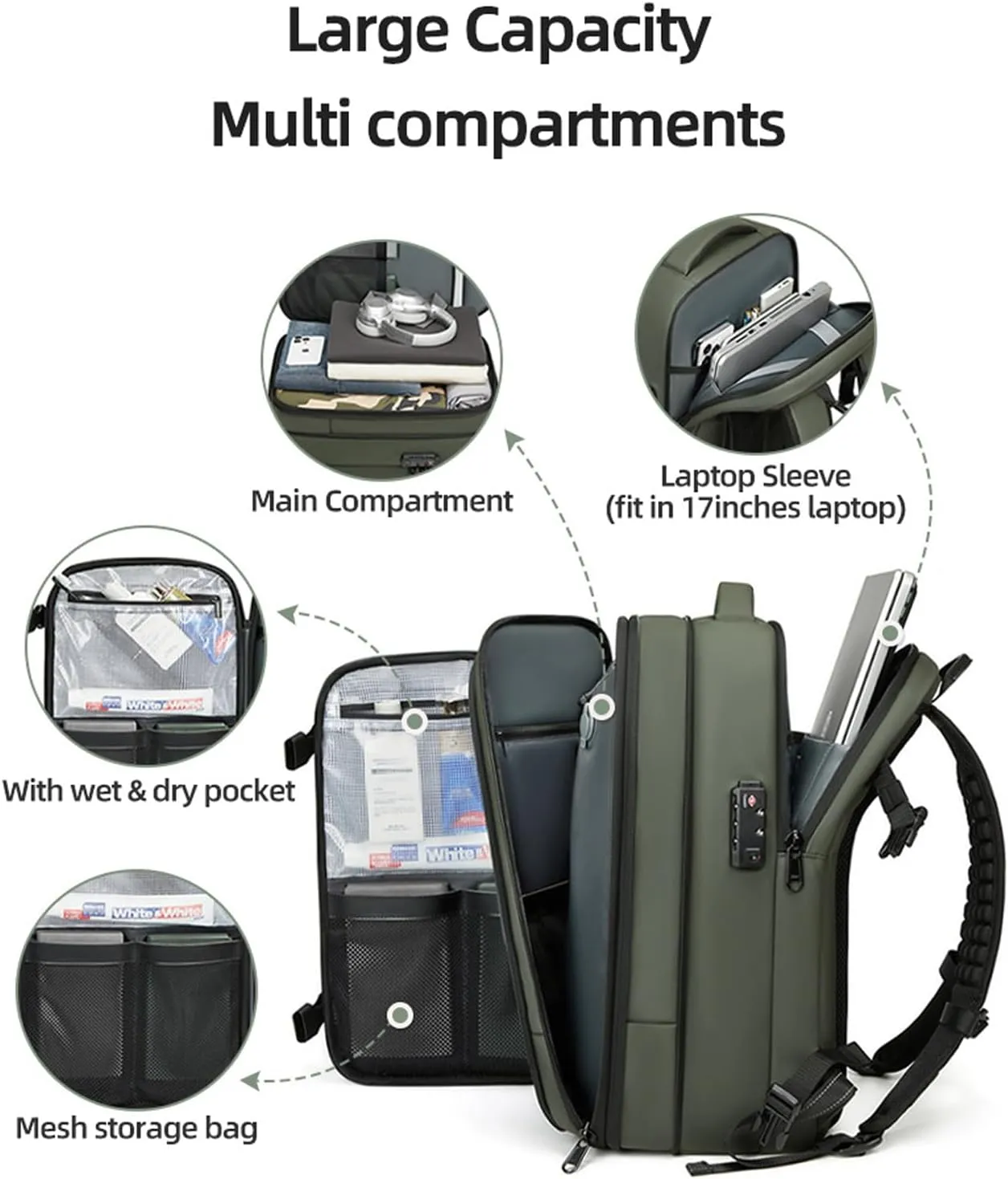 Vacuum Compression Backpack, Airopack Backpack, Airlines Approved, Fits 17 Inch Laptop for Travel, Business, Camping (Blue with air pump)