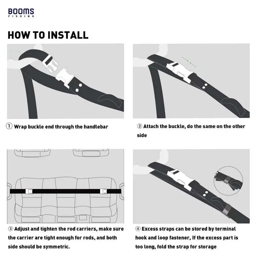 Vehicle Rod Carrier Rod Holder Belt Strap With Tie Suspenders Wrap Fishing