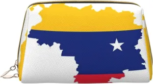 Venezuela Flag Toiletry Pouch, Travel-Friendly Makeup Organizer For Makeup Brushes, Lipsticks