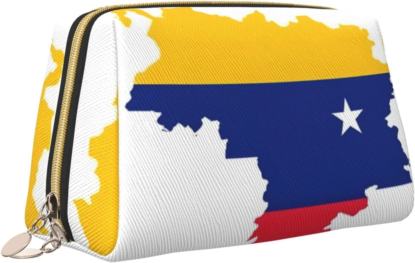 Venezuela Flag Toiletry Pouch, Travel-Friendly Makeup Organizer For Makeup Brushes, Lipsticks