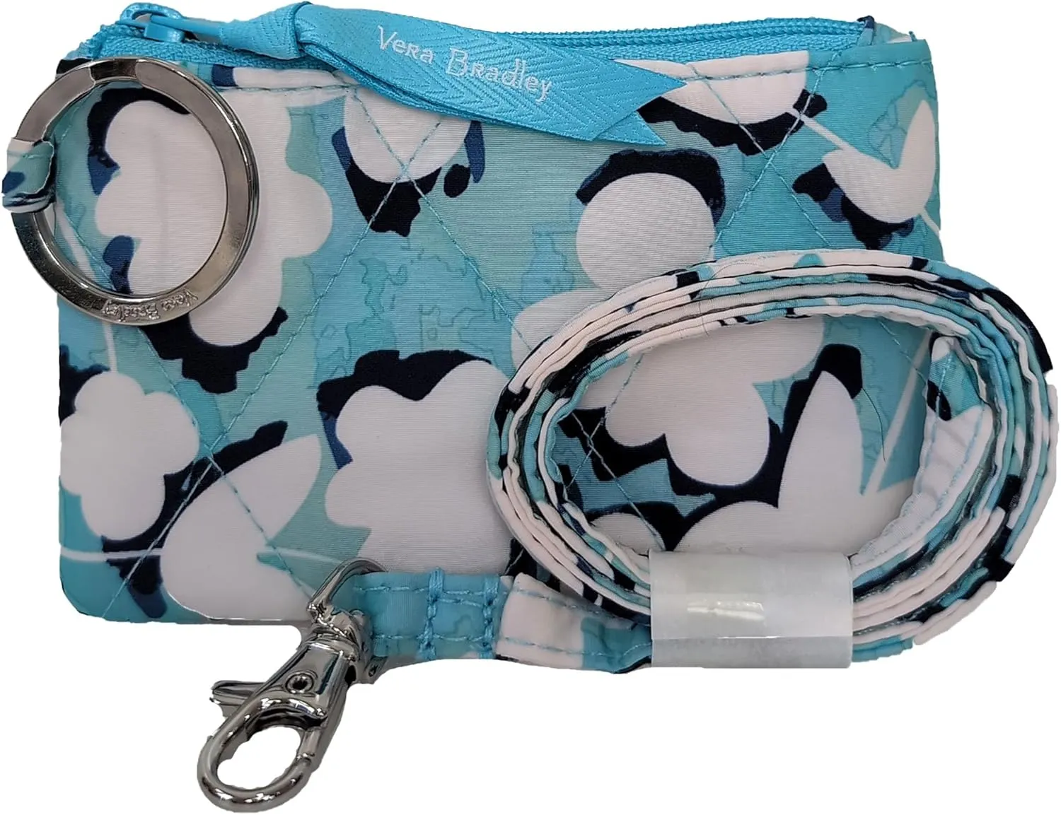 Vera Bradley Ultralight Zip ID Case and Lanyard Set, Cut Vines Cool
