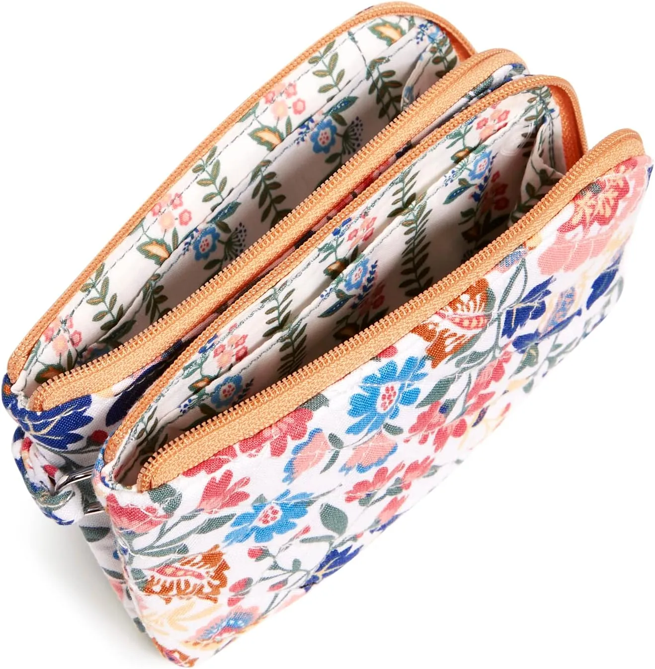 Vera Bradley Women's Cotton Double Zip ID Case Wallet With RFID Protection, Enchanted Mandala - Recycled Cotton, One Size