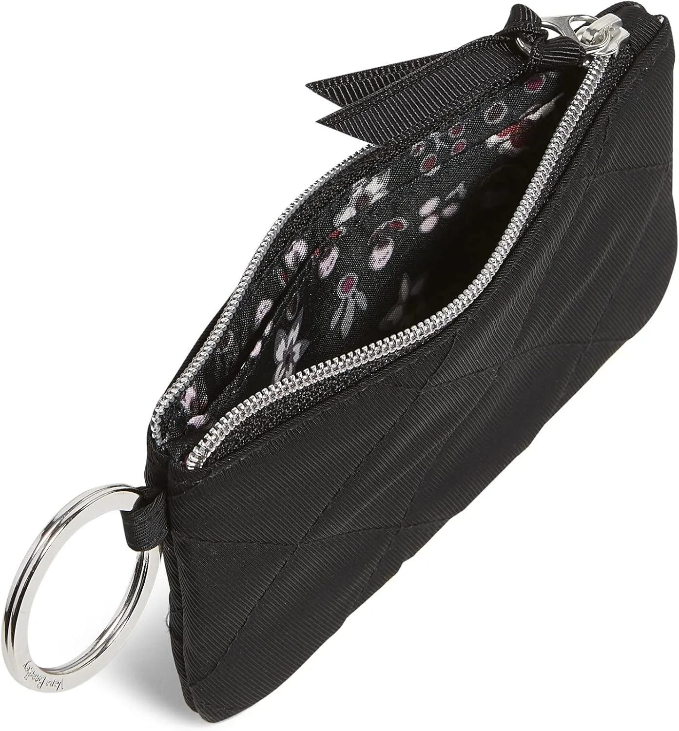 Vera Bradley Women's Performance Twill Zip ID Case and Lanyard Combo, Classic Black, One Size