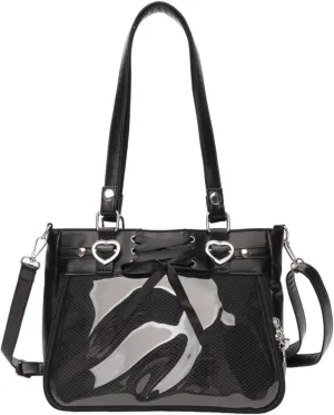 Versatile Large Capacity Women's Shoulder Bag Anime Silk Ribbon Pin Display Bag
