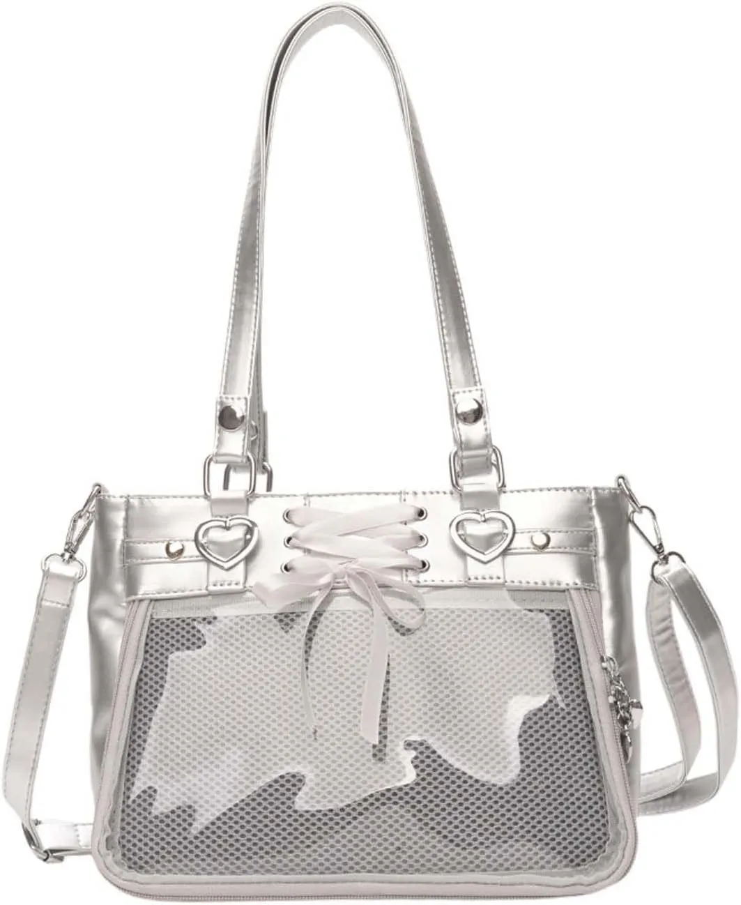 Versatile Large Capacity Women's Shoulder Bag Anime Silk Ribbon Pin Display Bag