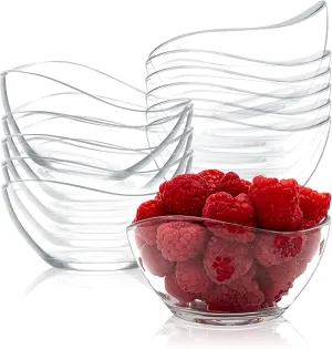 Vikko Dessert Bowls, Small Glass Bowls, 7 Ounce Ice Cream Bowl, Set of 12 Small Candy or Snack Bowls, Small Salad Bowl, Kitchen Prep Bowl, Microwave Safe, Dishwasher Safe