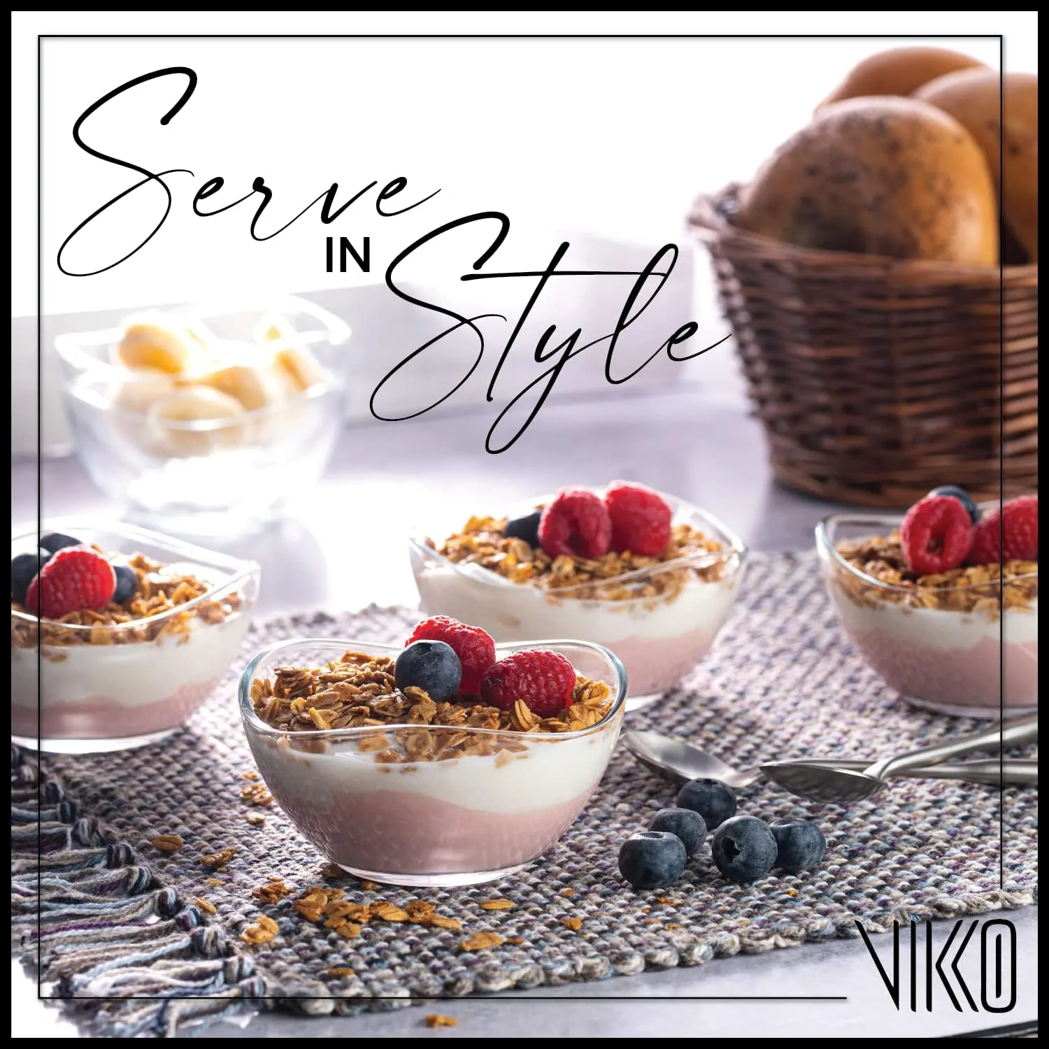 Vikko Dessert Bowls, Small Glass Bowls, 7 Ounce Ice Cream Bowl, Set of 12 Small Candy or Snack Bowls, Small Salad Bowl, Kitchen Prep Bowl, Microwave Safe, Dishwasher Safe