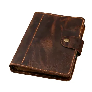 Vintage A5 Size Leather Organizer Agenda/Refillable Genuine Leather binder Diary Travel journal for Men Women NBA505TB