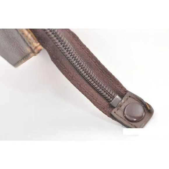 vintage, Burberry's, high end bohemian, greenish-khaki, red, and cream plaid/brown leather, XL clutch