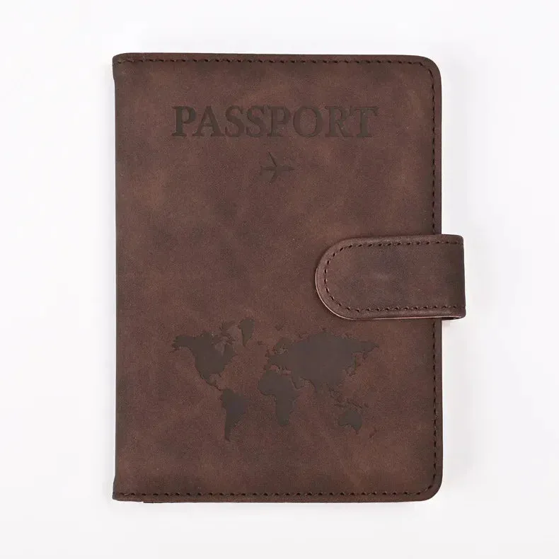 Vintage PU Leather Passport Holder – Travel Wallet & Document Organizer